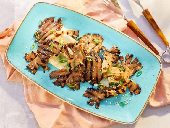 Grilled Maple Soy Mushrooms
