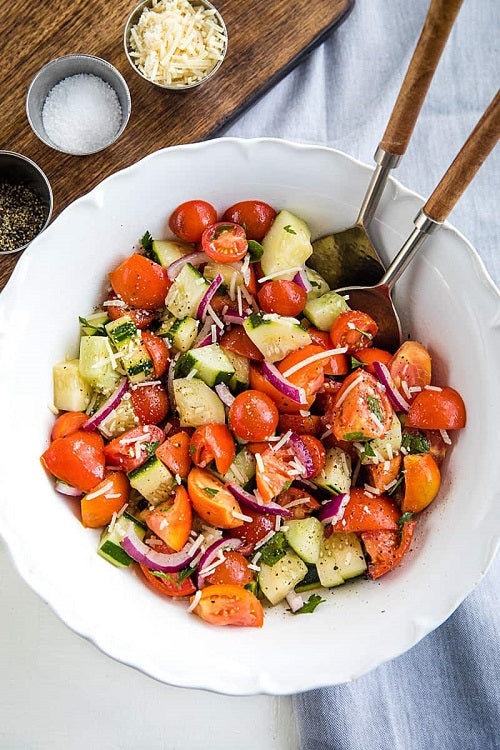 Cucumber Tomato Salad with Maple Dressing
