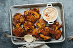 Hot Maple Buttered Smashed Potatoes with Garlic Mayo