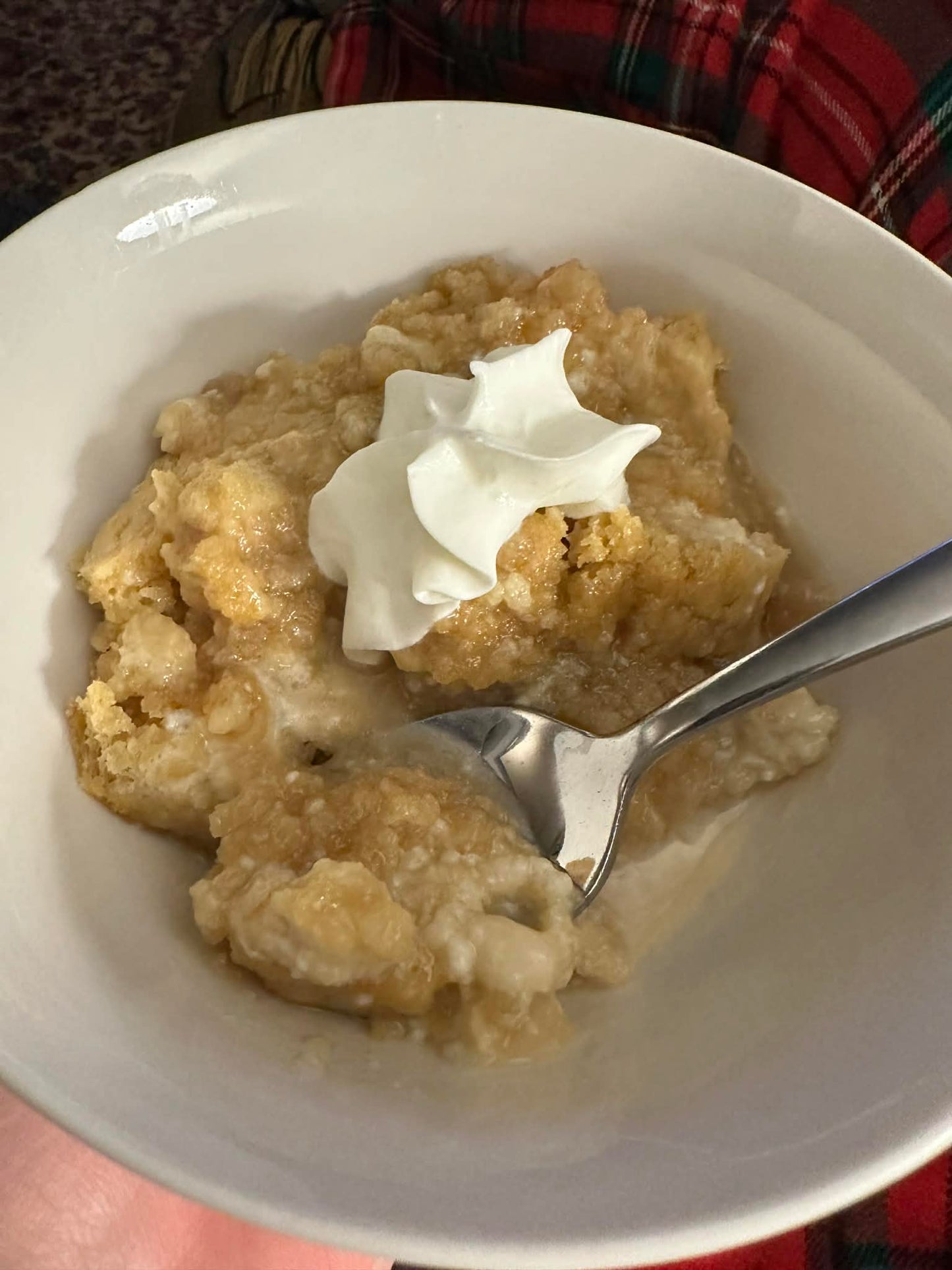 Maple Cake Pudding with Cream Topping