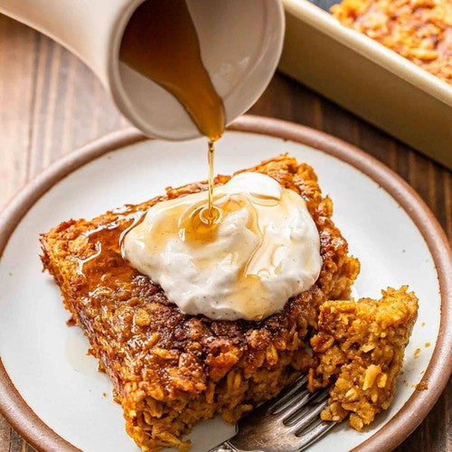 Maple Pumpkin Pie Oatmeal Bake